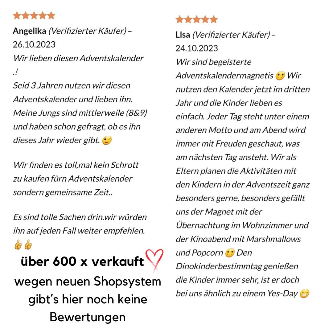 Erlebnis-Adventskalender | Erweiterung Wochenplan Winter